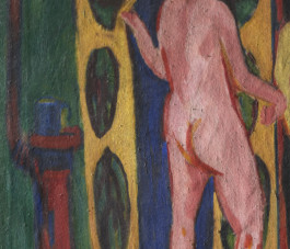 Ernst-Ludwig Kirchner, Badende im Raum, Reproduktion im Saarlandmuseum am 06.12.2019