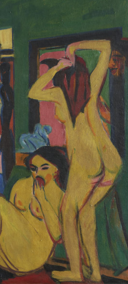 Ernst-Ludwig Kirchner, Badende im Raum, Reproduktion im Saarlandmuseum am